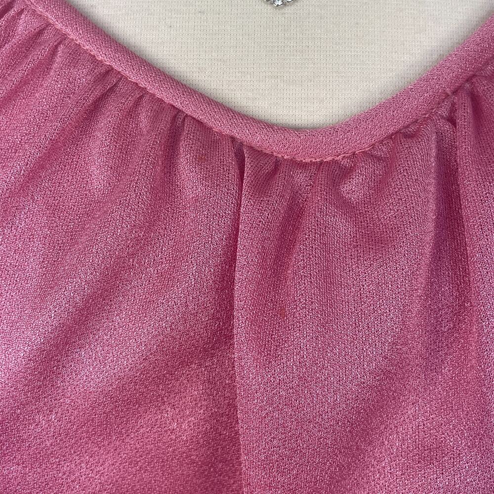 Vintage Formal Dress Size Small Pink Accordion Pleated Maxi Prom Bridesmaid 80s - Picture 12 of 16